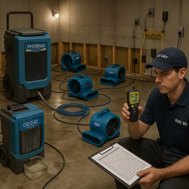Structural Drying and Dehumidification process in Fairview, PA